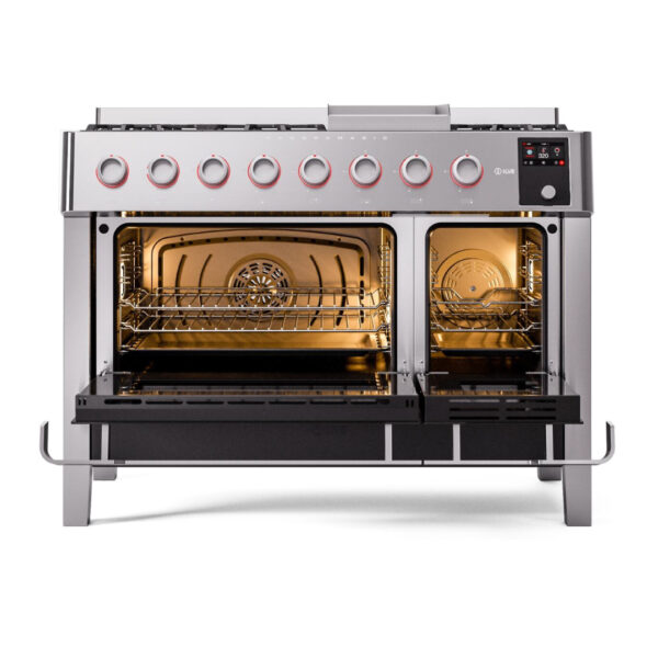 Panoramagic 48 Inch Dual Fuel Natural Gas Freestanding Range in Stainless Steel with Trim - Image 3