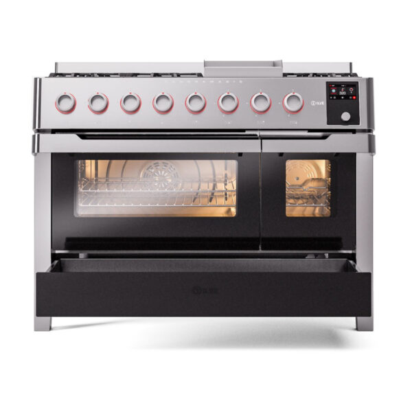 Panoramagic 48 Inch Dual Fuel Natural Gas Freestanding Range in Stainless Steel with Trim - Image 4