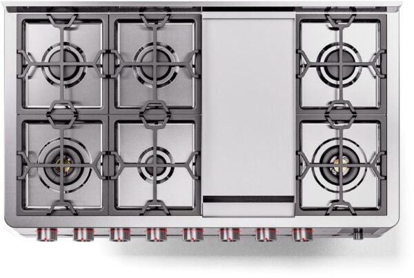 Panoramagic 48 Inch Dual Fuel Natural Gas Freestanding Range in Stainless Steel with Trim - Image 2