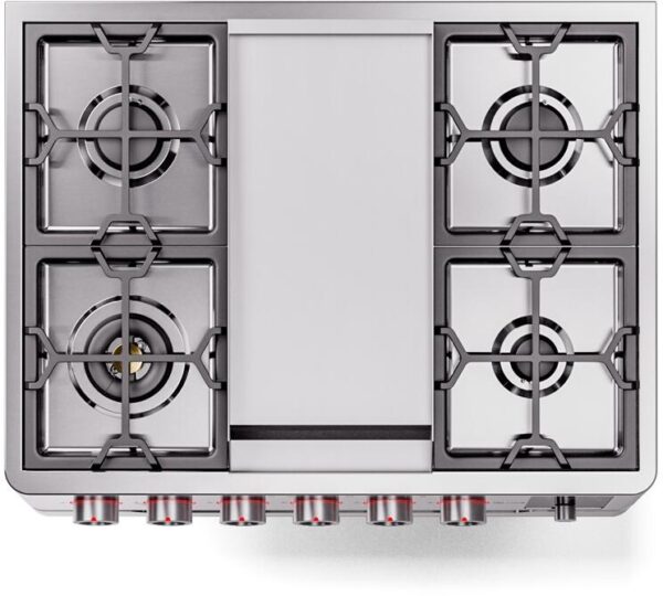 Panoramagic 36 Inch Dual Fuel Natural Gas Freestanding Range in Stainless Steel with Trim - Image 3