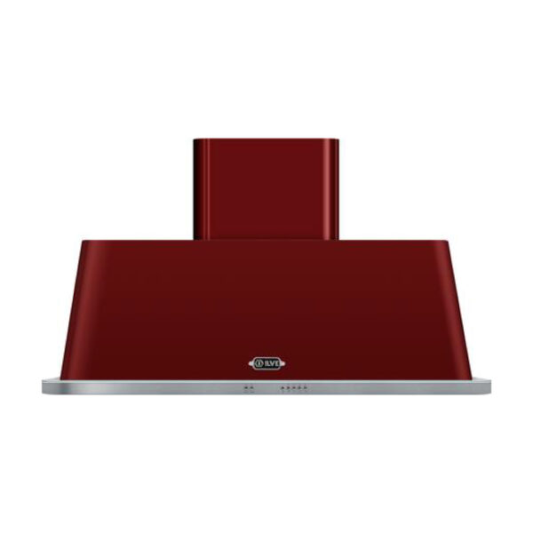 Majestic Series 48 Inch Wall Mount Ducted Hood with 600 CFM, Halogen Lights, Handcrafted from Italy, High-End Workmanship, Anodized Aluminum Grease Filters in Burgundy