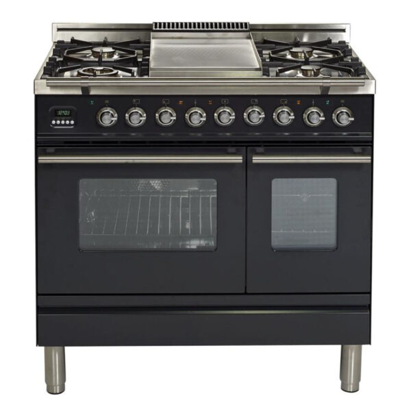 Professional Plus 36 Inch Dual Fuel Liquid Propane Freestanding Range in Matte Graphite with Chrome Trim