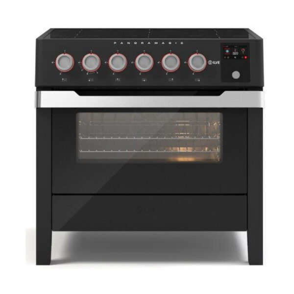 Panoramagic 36 Inch Electric Freestanding Range in Matte Black with Trim