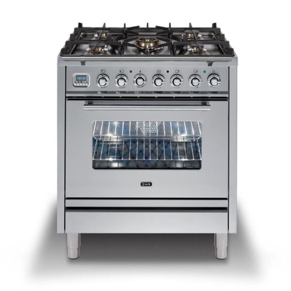 Professional Plus 30 Inch Dual Fuel Natural Gas Freestanding Range in Stainless Steel with Chrome Trim