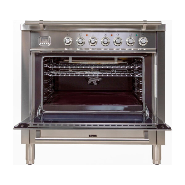 Professional Plus 36 Inch Gas Natural Gas Freestanding Range in Stainless Steel with Chrome Trim - Image 2