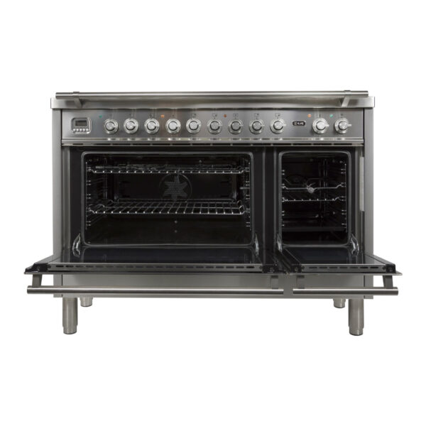 Professional Plus 48 Inch Dual Fuel Natural Gas Freestanding Range in Stainless Steel with Chrome Trim - Image 2