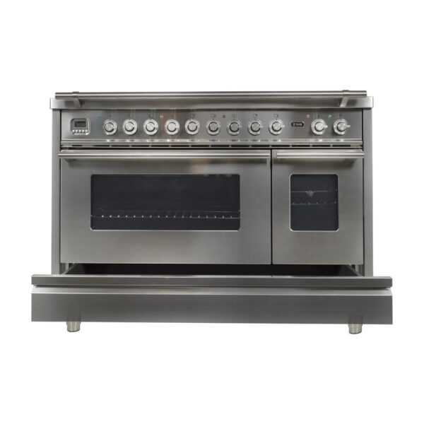 Professional Plus 48 Inch Dual Fuel Natural Gas Freestanding Range in Stainless Steel with Chrome Trim - Image 3