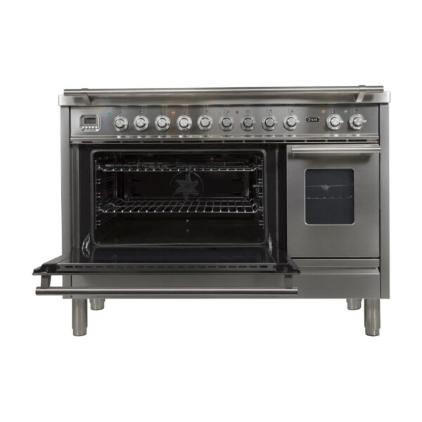 Professional Plus 48 Inch Dual Fuel Natural Gas Freestanding Range in Stainless Steel with Chrome Trim - Image 4