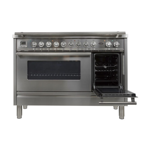 Professional Plus 48 Inch Dual Fuel Natural Gas Freestanding Range in Stainless Steel with Chrome Trim - Image 5