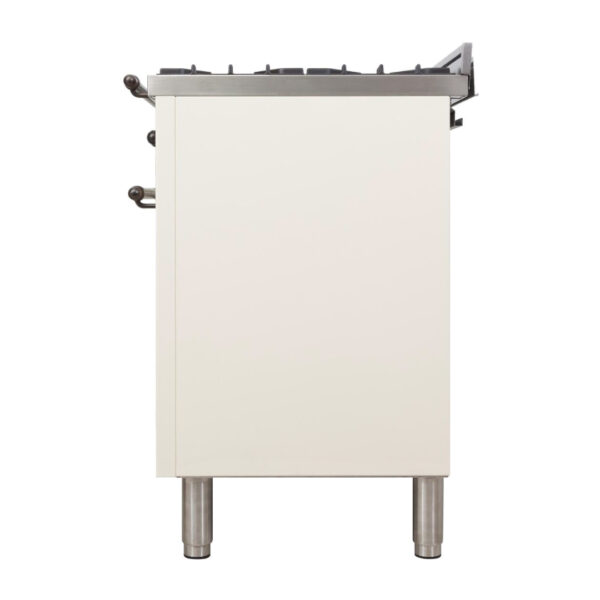 Nostalgie 36 Inch Dual Fuel Natural Gas Freestanding Range in Antique White with Bronze Trim - Image 5