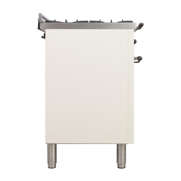 Nostalgie 36 Inch Dual Fuel Natural Gas Freestanding Range in Antique White with Bronze Trim - Image 6