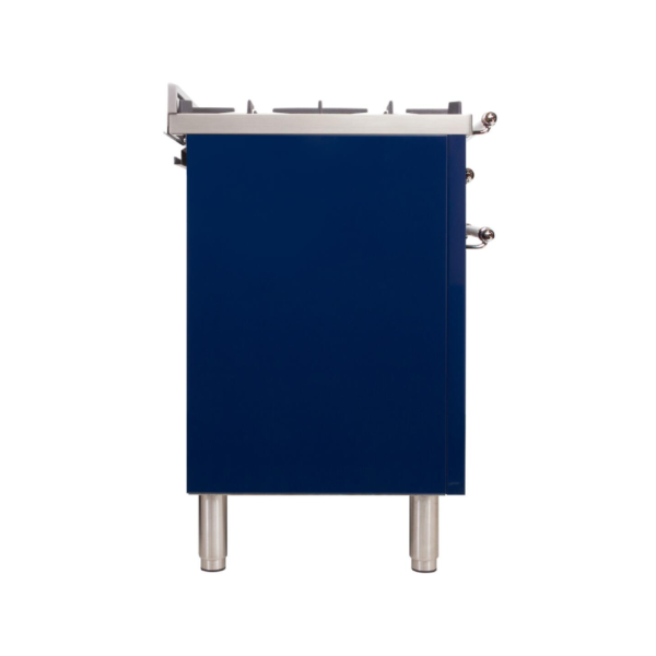 Nostalgie 48 Inch Dual Fuel Liquid Propane Freestanding Range in Blue with Chrome Trim - Image 5