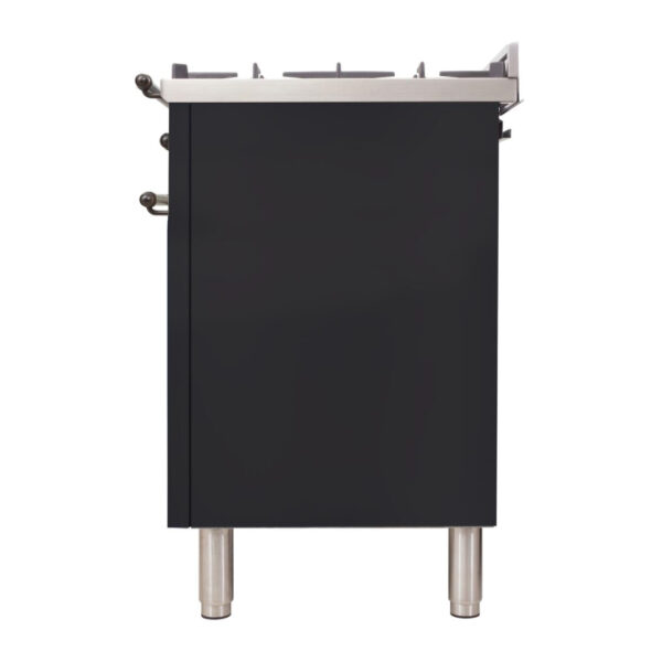 Nostalgie 36 Inch Gas Liquid Propane Freestanding Range in Matte Graphite with Bronze Trim - Image 7