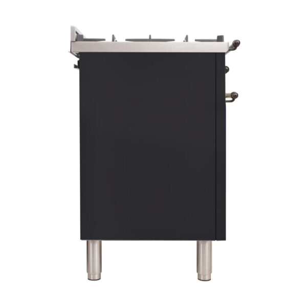 Nostalgie 36 Inch Gas Liquid Propane Freestanding Range in Matte Graphite with Bronze Trim - Image 8