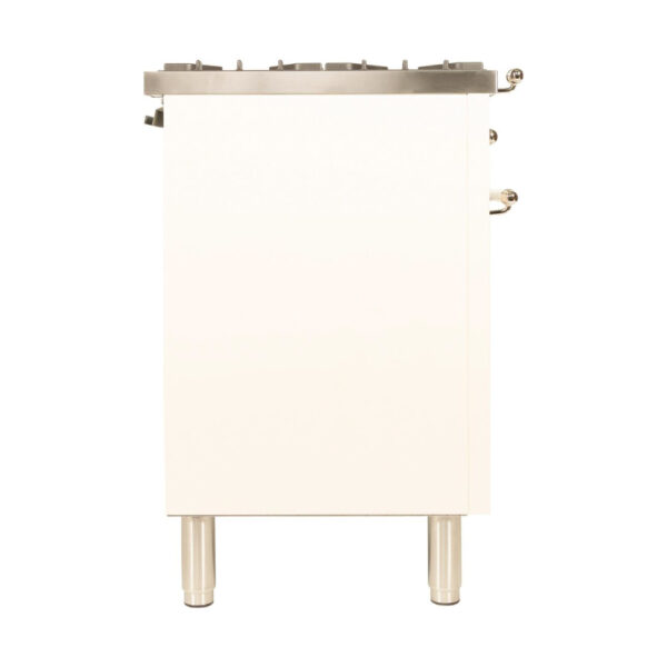 Nostalgie 48 Inch Dual Fuel Liquid Propane Freestanding Range in Antique White with Brass Trim - Image 6