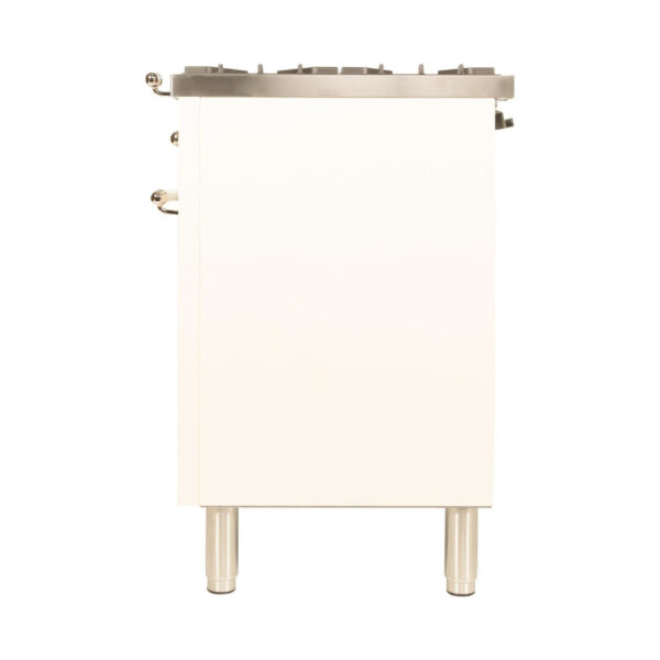 Nostalgie 48 Inch Dual Fuel Liquid Propane Freestanding Range in Antique White with Brass Trim - Image 9